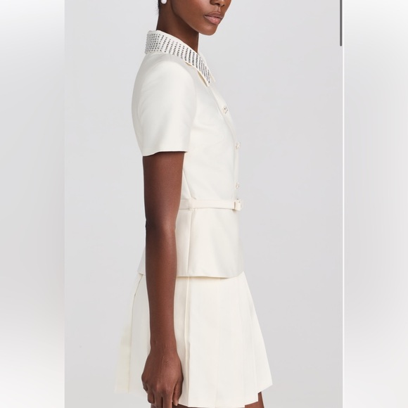 Self Portrait Cream Taffeta Diamante Mini Dress - Picture 4 of 10